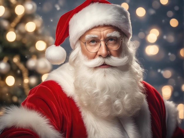 Pracowniana fachowa fotografia Święty Mikołaj na białym tle