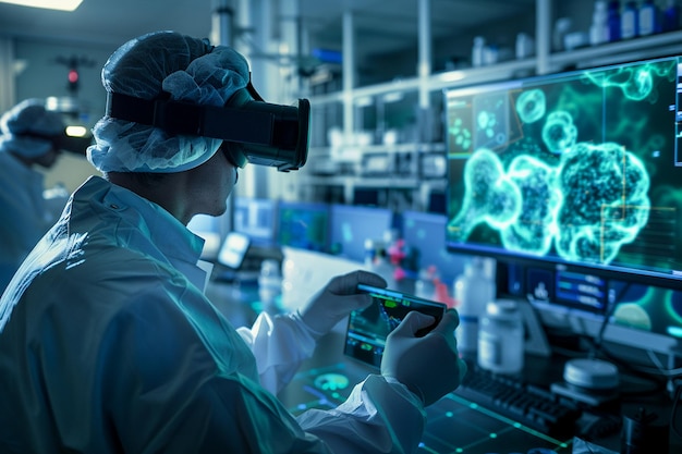Pracują nad biotechnologią, używają sztucznej inteligencji, futurystycznej metody w laboratorium, badają sztuczną inteligencję.