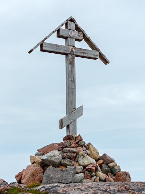 Prawosławny Krzyż Do Kamiennego Wybrzeża Morza Barentsa
