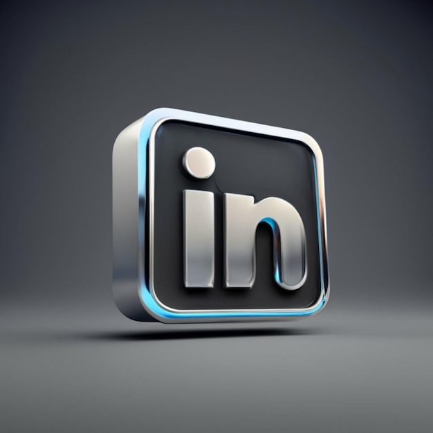 Zdjęcie premium ai_generated metaliczne logo linkedin 3d