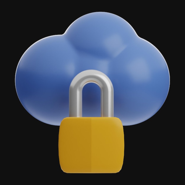 Premium Cloud Data Technology 3D Icon na na białym tle