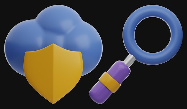 Premium Cloud Data Technology 3D Icon na na białym tle