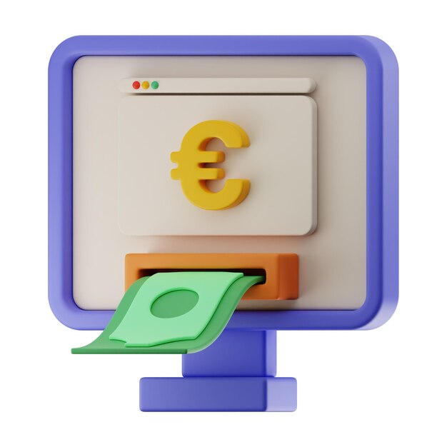 Premium Finance 3D Ikona wysokiej rozdzielczości na na białym tle