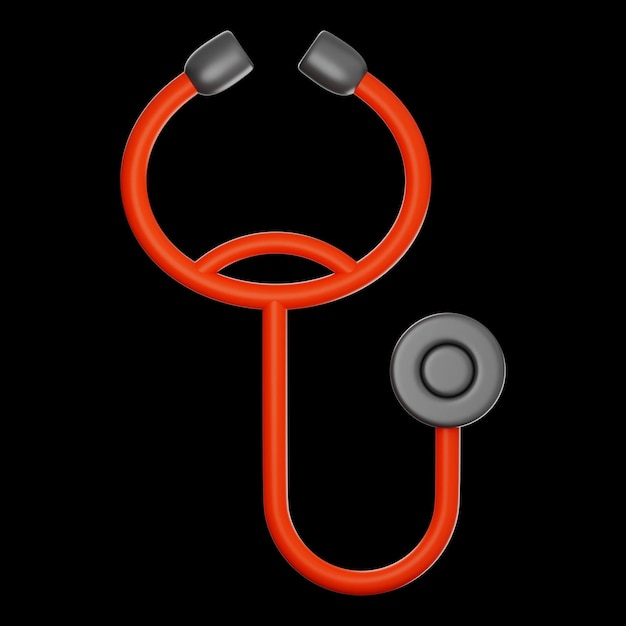 Premium medyczny stetoskop ikona renderowania 3d na na białym tle