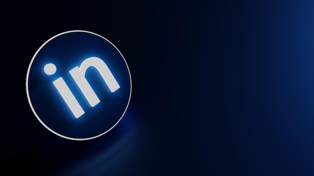 Prezentacja logo aplikacji 3D LinkedIn