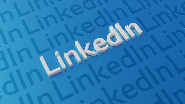 Prezentacja logo aplikacji 3D LinkedIn