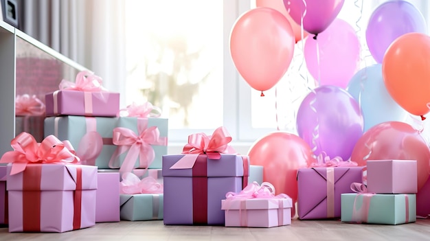 prezenty urodzinowe i piękne balony