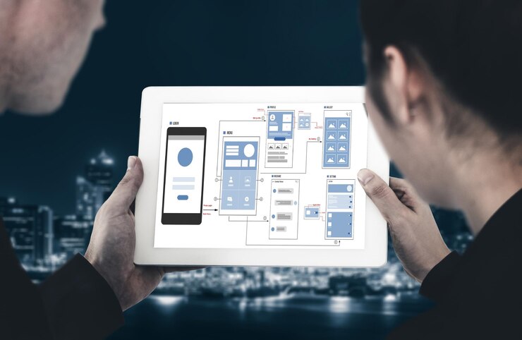 Zdjęcie proces projektowania ux ui dla modnej aplikacji mobilnej i strony internetowej