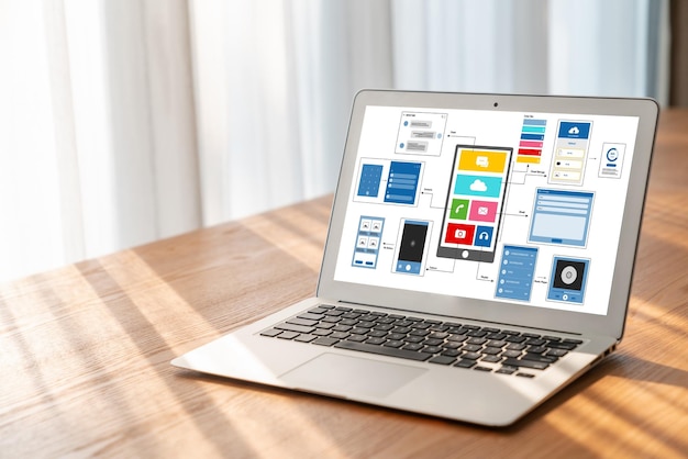 Proces projektowania UX UI dla modnej aplikacji mobilnej i strony internetowej