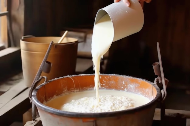 Proces wytwarzania sera z mleka skroplonego w pojemniku stworzonym z generatywnych ai