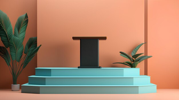 Zdjęcie product design podium 3d render