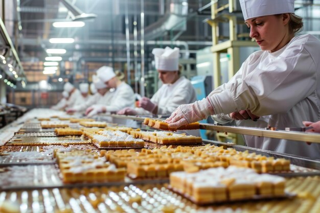 Produkcja ciast waferowych w fabryce cukierniczej w Sankt Petersburgu