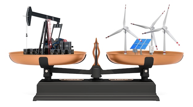 Produkcja ropy naftowej lub renderowanie zasobów energii odnawialnej 3D
