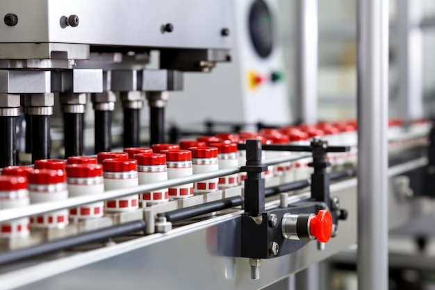Produkcja szczepionek przedsiębiorstwo farmaceutyczne linia szczepienia laboratorium fabryka butelka opieka zdrowotna