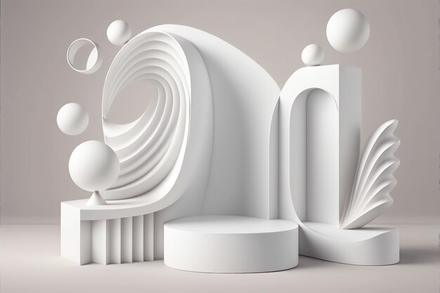 Produkt wyświetlający 3D abstrakcyjna minimalna scena z geometryczną platformą podium Generation AI