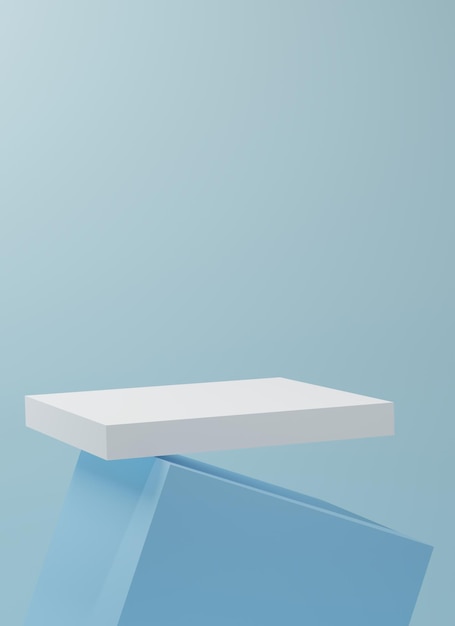 Produkty w tle 3d Pokaż sceny na cokole z geometrycznymi platformami niebieskie tło z podium Stojak do wyświetlania produktów kosmetycznych na scenie renderowania 3d ilustracja 3d