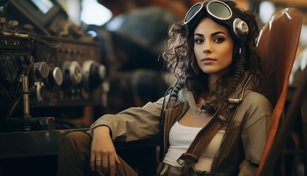 Zdjęcie profesjonalne zdjęcie modelu na instagramie w stylu dieselpunk