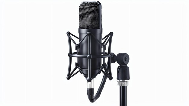 Zdjęcie profesjonalny mikrofon studyjny izolowany na białym tle