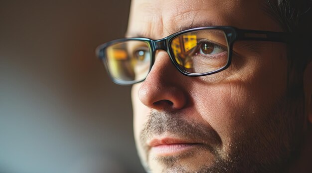 Zdjęcie profil mężczyzny w okularach