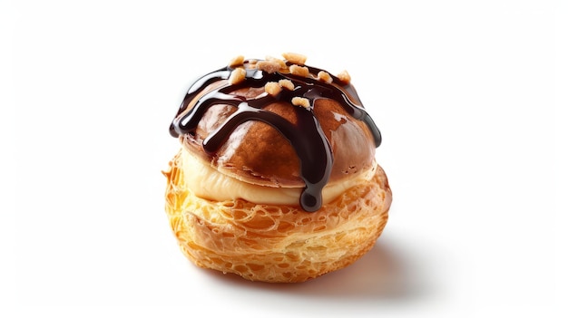 Profiterole na izolowanym białym tle