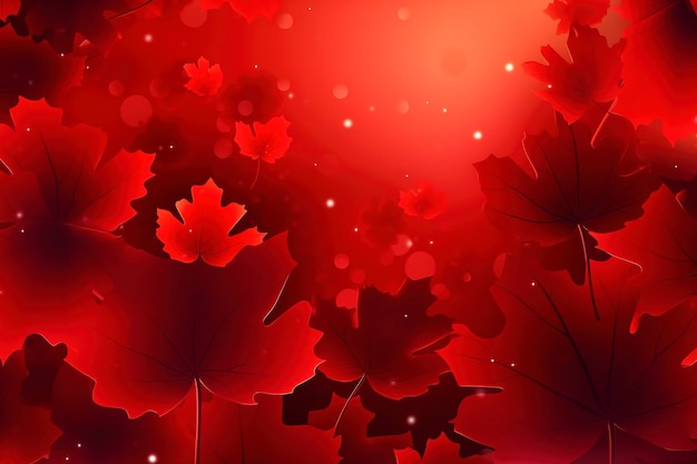 Projekt Dnia Kanady z czerwonego klonu pozostawia tło z kopiowaniem miejsca generowania ai