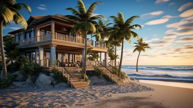 Zdjęcie projekt domów przybrzeżnych i plażowych