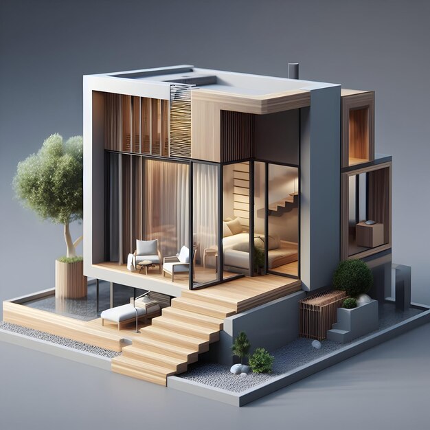 Projekt domu renderowania 3D