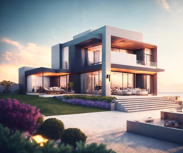 Projekt generatywnej AI luksusowego nowoczesnego domu
