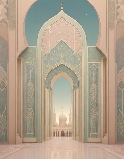 Projekt ilustracji Ramadanu Arabia Saudyjska Emiraty Gcc