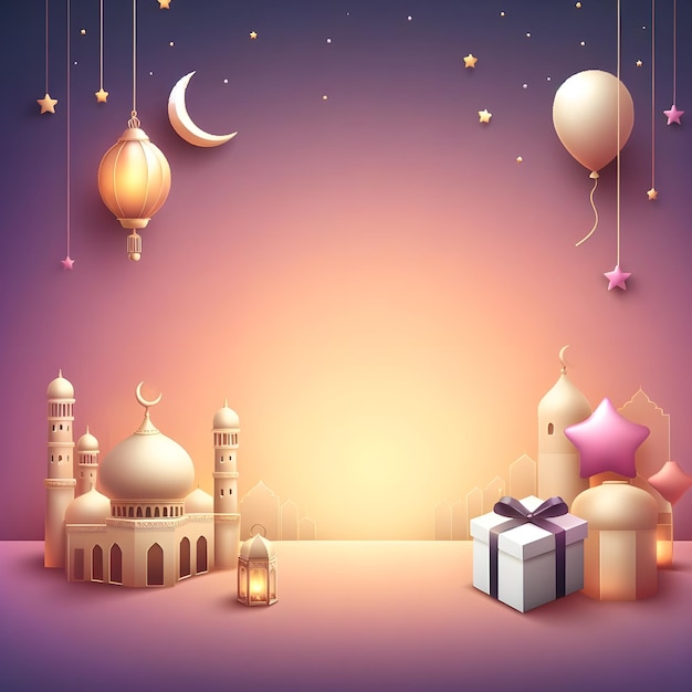 Projekt ilustracji tła Eid Mubarak ai generator