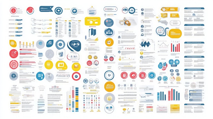 Zdjęcie projekt infografiki z różnymi wykresami i danymi