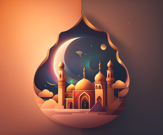 Projekt karty islamskie pozdrowienia Eid kartka ilustracja