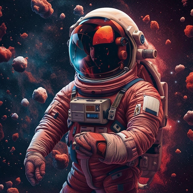 projekt koszulki astronauty