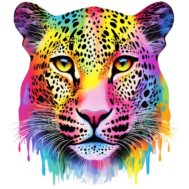 Projekt koszulki Rainbow Leopard