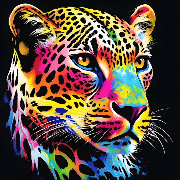 Projekt koszulki Rainbow Leopard