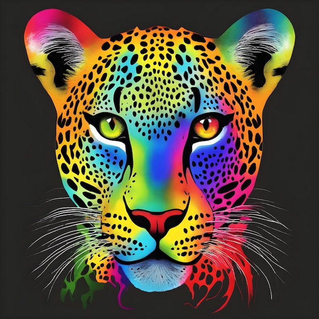 Projekt koszulki Rainbow Leopard