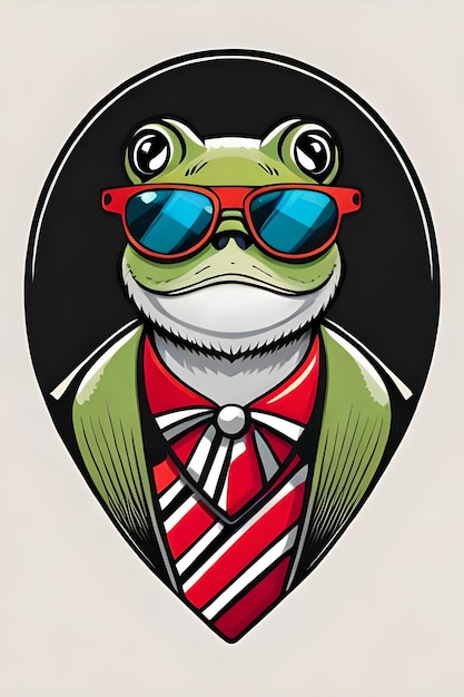Zdjęcie projekt koszulki słodkiej szczęśliwej żaby w okularach przeciwsłonecznych