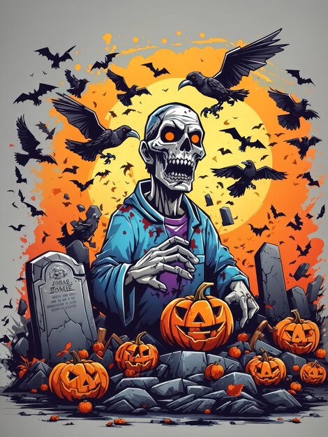 Projekt koszulki z motywem Halloween Horror