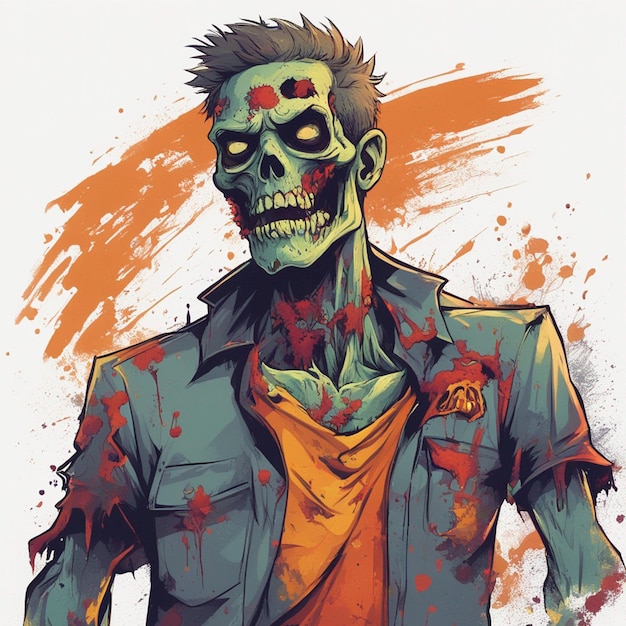 Projekt koszulki ze strasznym zombie