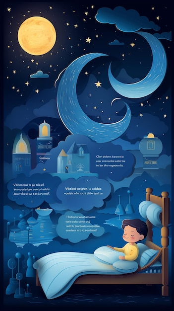 Zdjęcie projekt książki dla dzieci z opowieściami o dobrej nocy