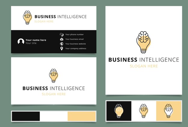 Zdjęcie projekt logo business intelligence z edytowalnym hasłem