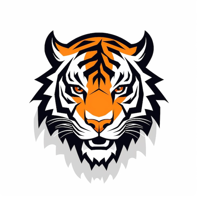 Projekt logo głowa tygrysa na białym tle