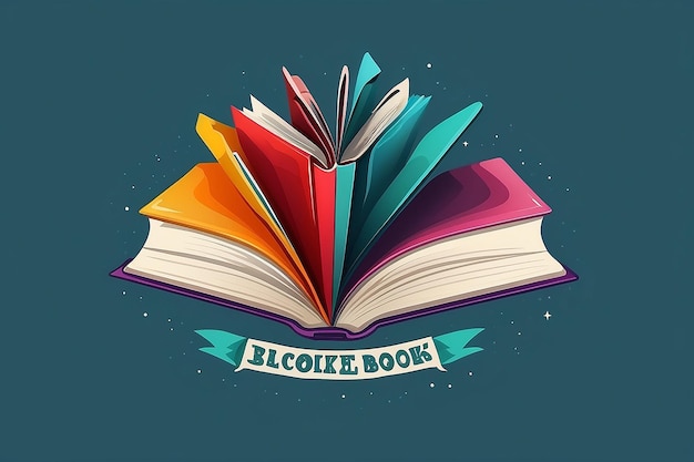 Projekt logo ilustrowanych izolowanych książek