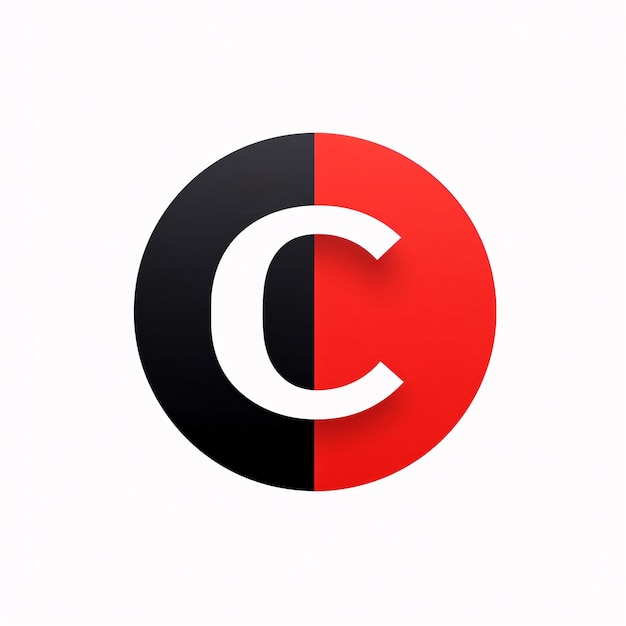 Zdjęcie projekt logo litery c z czerwonym i czarnym kolorem kreatywne nowoczesne litery ikona wektorowa