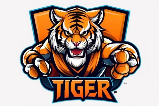 Zdjęcie projekt logo maskotki tiger e sport