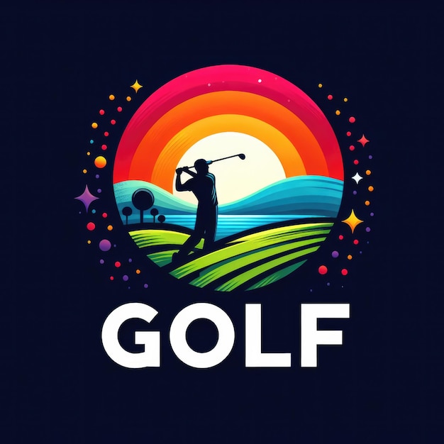 Projekt Logo Piłki Golfowej Kolorowy