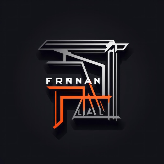 Zdjęcie projekt logo typografii dla firmy budowlanej z żelazną ramą