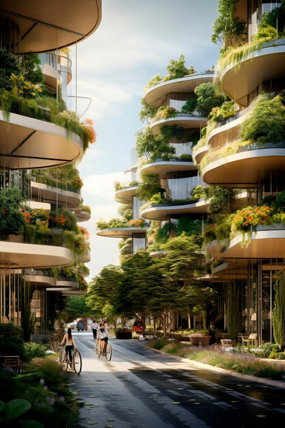 Projekt miejski jest zielony z elementami przyjaznymi dla środowiska Generatywna sztuczna inteligencja Natura