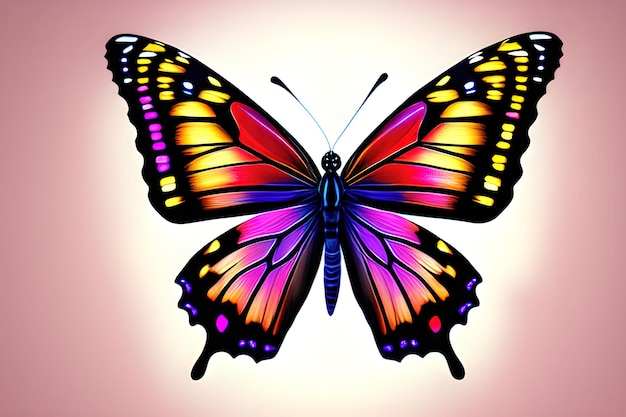 Projekt motyla z wielokolorowym wzorem