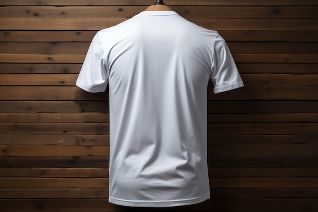 Projekt na ubrania biała makieta Tshirt widziana z tyłu